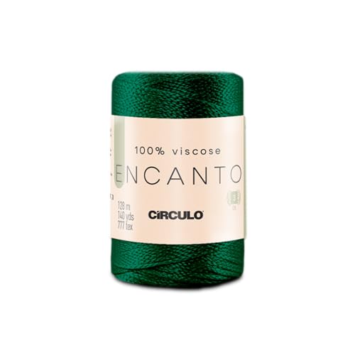 Image of CIRCULO Encanto Roll Yarn 100% Viscose - Luxury & Shine - Light Worsted Weight Yarn - 140 yds, 3.52 oz - Color 5398 - Moss