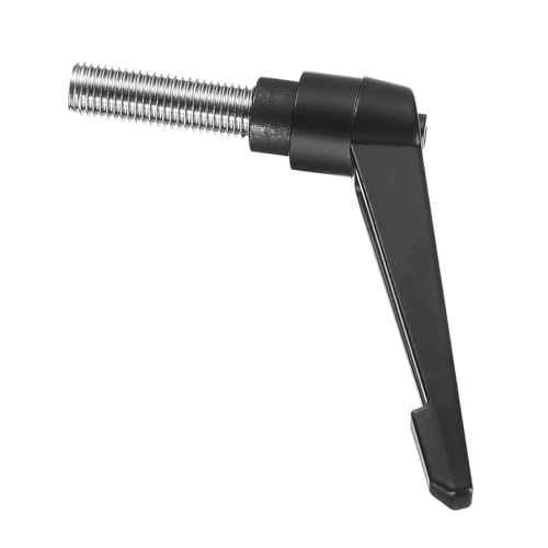 Image of uxcell Adjustable Clamping Lever Handle M16 x 50mm Metric 304 Stainless Steel Male Threaded Stud Hand Knobs Push Button Ratchet Rotating Screw Handles Bolts with Locking Lever Black