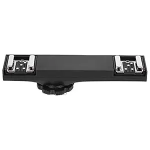 Dual Hot Shoe Splitter, Hot Shoe Extension Bar Mount Cold Shoe Extension Bracket Dual Bracket DSLR Camera Camcorder DV (for Canon)