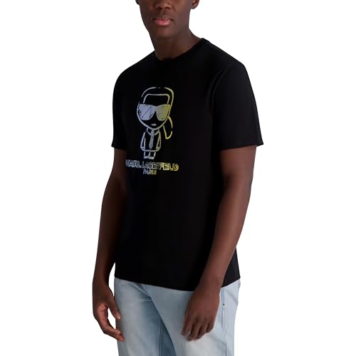 KARL LAGERFELD Men's Short Sleeve Crewneck Pastel Karl Graphic T-Shirt3