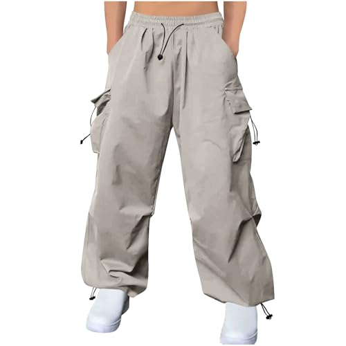 Men's Cargo Pants Lightweight Elastic Waist Drawstring Trousers Soft Baggy Fashion Lounge Wide Leg Hiking Clothes