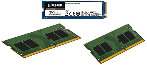 Image of Kingston NV1-E 250G M.2 2280 NVMe PCIe Internal Solid State Drive (SSD) KVR26S19S6 /4 Valueram - DDR4-4 GB - SO-DIMM 260-Pin & Kingston KVR26S19S8 /8 Valueram - DDR4-8 GB - SO-DIMM 260-Pin