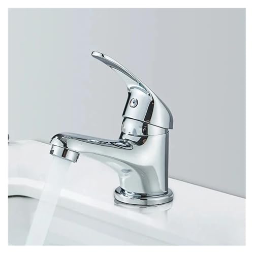 Robinet mitigeur de lavabo chromé pour eau chaude et froide ZH1YFD - 4
