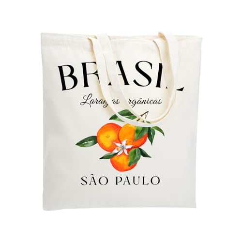 WZJHCL Brasil, Laranjas orgânicas, bolsa de viagem no Brasil, lembrança de férias, bolsa brasileira, presente de viagem, Bolsa Brasil, Large