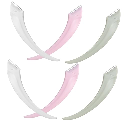 PACKOVE 6Pcs Stainless Steel Eyebrow Razors Portable Facial Shavers for Women and Men Durable Eyebrow Trimming Tools Hair Removal for Makeup Lightweight