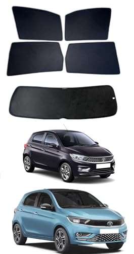 Image of Premium Car Sunshade Fix Type Non-Magnetic Curtain with Rear Dicky Curtain Set of 5pc for Tata Tiago