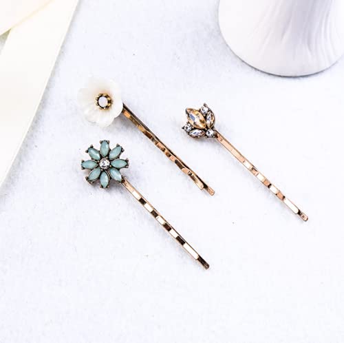 Miniatura 2 de YADIRF Paquete de 6 pines vintage Bobby Horquilla Rhinestone Jeweled Elegant Unique para el cabello DIY Accesorio