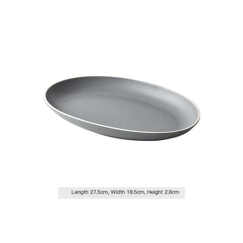 Platos Para Comer Plato de pescado de cerámica ovalado nórdico Plato de pescado al vapor for el hogar Plato de pescado Plato de vajilla especial Plato De Cerámica Para La Cena