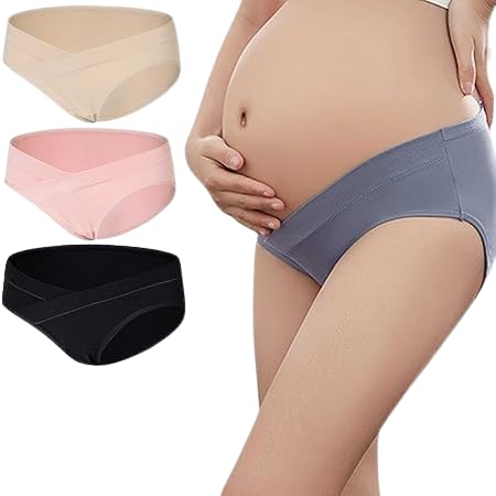 Womens Maternity Panties Maternity Underwear Under Bump Comfortable Pregnancy Postpartum Brief Pack of 3 Plus Size-image-40
