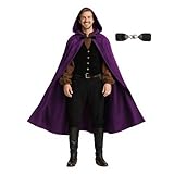JPXH Medieval Hooded Cloak Renaissance Cape for Men and Women Halloween Costume
