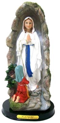 Estatua Virgen María Nuestra Señora de Lourdes 5 pulgadas miniatura 1