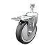 Thermoplastic Rubber Swivel Threaded Stem Caster - 5" x 1.25" Gray Wheel and 12MM Metric Stem & Total Locking Brake - 300 lbs Capacity/Caster - Service Caster Brand
