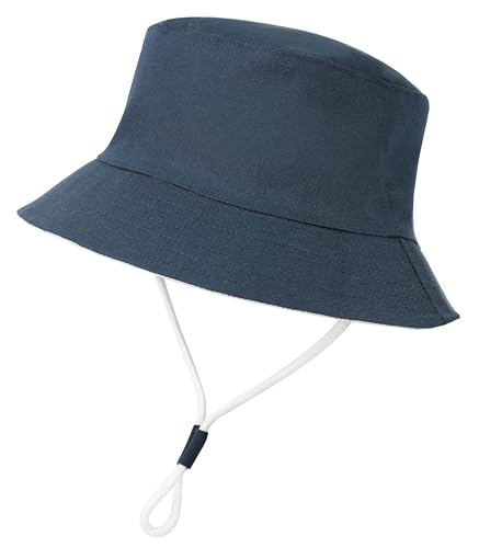 Image of Baby Boy Sun Hat Toddler Summer Bucket Beach Hats for Girls Sun Protection UPF 50+ Cotton Linen