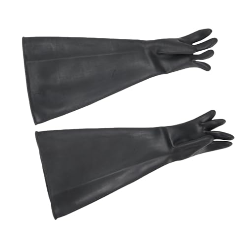Fafeicy Lange Chemikalienbeständige Sandstrahlhandschuhe Schwarz