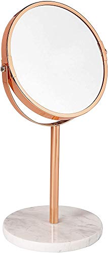 Cartel X7 Rose Gold/Marble Foot Mirror, 11.5L x 11.5W cm