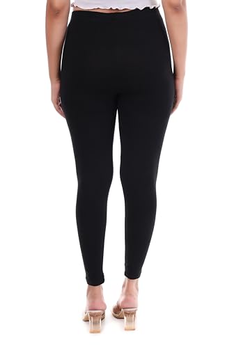 Image of TPF Women Solid Cotton Lycra Stretchable Leggings | Comfortable Ankle-Length Slim Fit Leggings for Women & Girls | Soft, Breathable Wear Bottoms
