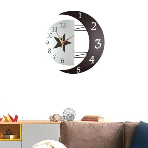 Horloge murale à quartz creative noire 31x32cm silencieuse - 7