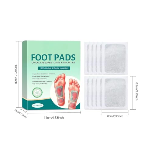 Image of Herbal Foot Detox Pads for Toxin Removal | Bamboo Vinegar Foot Patches for Feet Cleansing & Sleep Aid | Overnight Use | Toxin Removal Foot Patch with Acupoint Micro-Massage Technology For Men And Women (40 Pads)