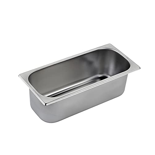 Lacor - 66172 - Cubeta para Helado, Recipiente de Helado, Bandeja Acero Inoxidable 18/10, Heladera, Conserva el Helado, Bordes Perfilados, Apilable, Apta para Lavavajillas, 360x165x120 mm