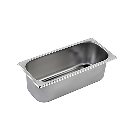 Lacor 66172 Cubeta, Recipiente, Bandeja Acero Inoxidable 18/10, Heladera, Conserva el Helado, Bordes Perfilados, Apilable, Apta para Lavavajillas, 360x165x120 mm, Silver