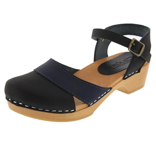 BJORK Swedish Comfort Mila Low-Heel Wooden Clogs