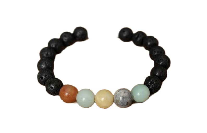 Bracelet amazonite anti stress et lave 10mm pour retrouver le calme