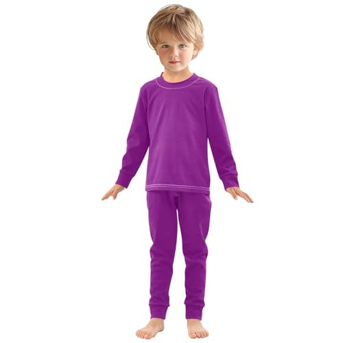 Purple Long Sleeve Pajamas Set Sleepwear Jammies 2pcs Set Pjs Purple