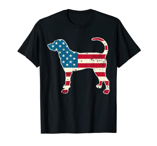 Coonhound 4th of July Men Women USA American Flag Dog Lover T-Shirt