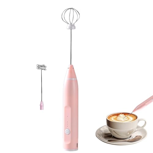 Varita espumadora de mano – Espumador eléctrico de leche y batidor, varita espumadora ajustable de 3 velocidades para bebidas de café, máquina de espuma ligera y portátil, ideal para espumar leche