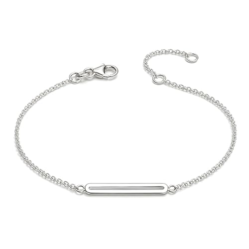 Image of TRUESILVER ACPL 925 Sterling Silver Bracelet for Women & Girls | BIS Hallmarked Cubic Zirconia Mother of Pearl Heart & Circle Bracelets Gift for Wedding Anniversary Birthday