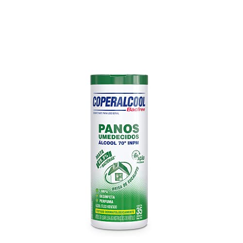 Coperalcool Bacfree 70° Inpm- Panos Umedecidos - Brisa de Eucalipto - Ação Prolongada 35 Unidades