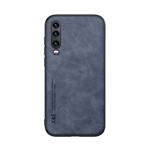 Kepuch Silklike Case for Huawei P30 - Cover Bumper Built-in Metal Plate for Huawei P30 - Blue