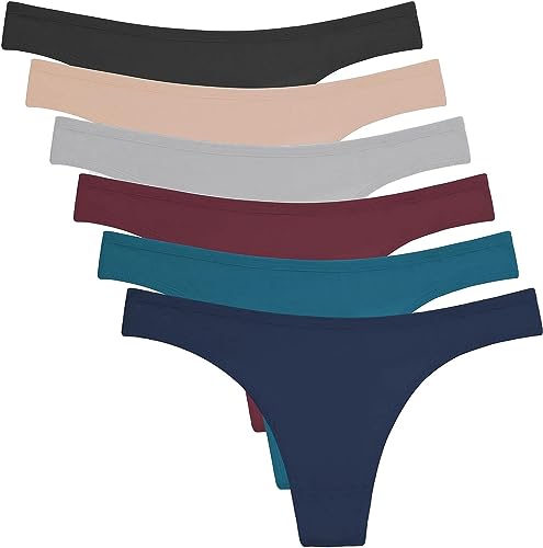 DRESHOW Thong Tanga para Mujer Ropa Interior Tanga de Algodón, Pack de 6