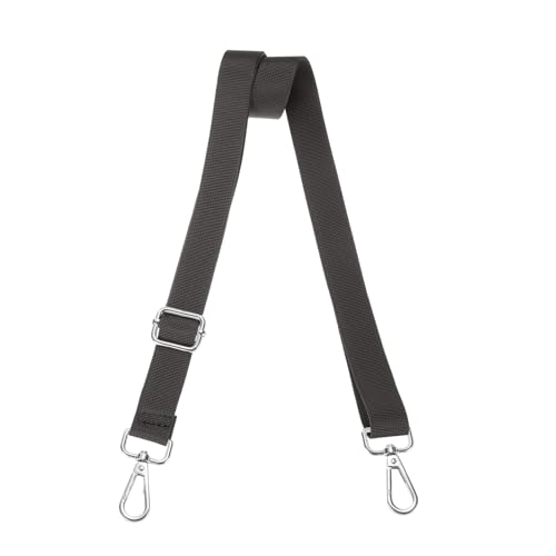 Large bandoulière réglable 2.5 cm gris foncé boucle argentée pour sac à main
