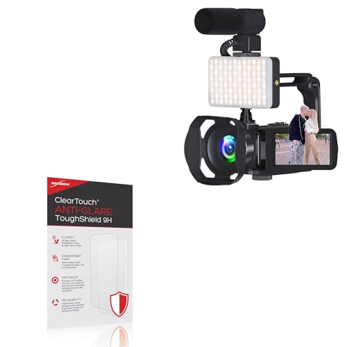 BoxWave Screen Protector Compatible With VETEK Video Camera 8k Camcorder (A06) - ClearTouch Anti-Glare ToughShield 9H (2-Pack), Anti-Glare 9H Tough Flexible Film Screen Protector