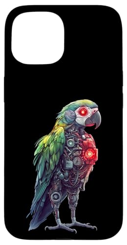 �ʔ����I�E�����{�b�g�������D�ƃT�C�{�[�O�I�E�����{�b�g Robot Parrot Lover Cyborg AI �X�}�z�P�[�X iPhone 15 �p