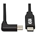 Tripp Lite USB-C Cable Right-Angle Plug (Male-to-Male), Thunderbolt 3, USB 2.0, 480 Mbps, 100W PD Charging, 6.6 Feet / 2 Meter, 20 Volts / 5 Amps, 3-Year Warranty (U040-02M-C-5ARA)
