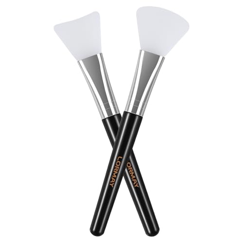 Image of LORMAY 2 Pcs Soft Silicone Face Mask Brush for Mud Clay Jelly Facial Mask | Easy Clean Quick Dry Reusable Mask Spatula, Gentle for All Skin Types, Multi Use for Cream, Serum & Facial Peel Skincare