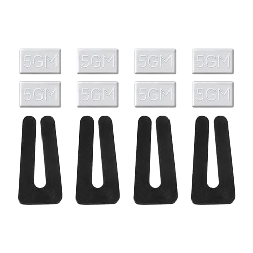 PATIKIL Kit de Equilibrado de Aspas para Ventilador de Techo con 4 Juegos con 4 Clips de Equilibrado de Plástico y 8 Pesos Autoadhesivos de Metal de 5G Blanco/Negro