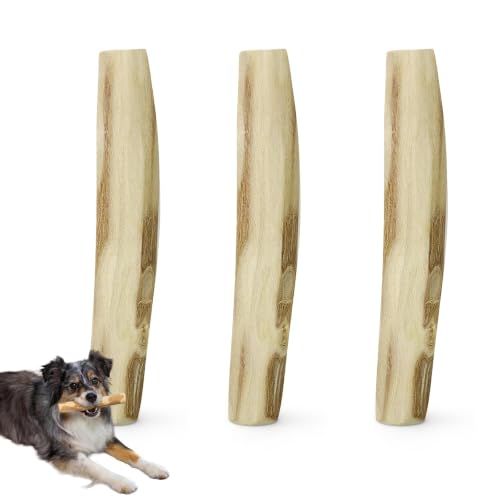 HASLED 3 Piezas Madera de Café para Perros, Mordedor Perro Longitud 18-20 cm, Resistente a Mordedura, Alivia Estrés Mediante Masticación, Madera Masticable, para Perros y Otras Mascotas de 10-20kg