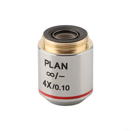 Obiettivo infinito per microscopio 4X 20X, design acromatico con filettatura standard RMS, adatta per uso professionale (4X)