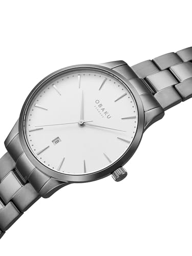 Image of Obaku Lyng Stor Slate Quartz Silver Round Dial Men's Watch - V247XDUISU