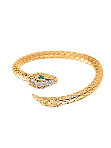 Snake Shaped Plated Ring, Gift for Her