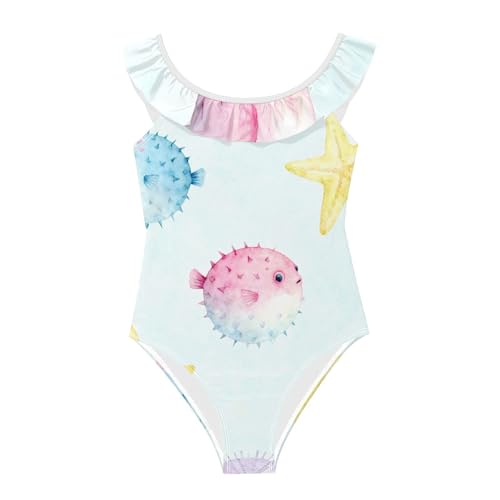 Bañador para niña transpirable y suave SyXIOP con diseño de peces de colores