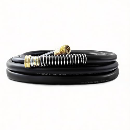 BLENDLITE 5/8" Garden Hose 20ft, -40℉ To 190℉ Hot/Cold Rubber hose, Black
