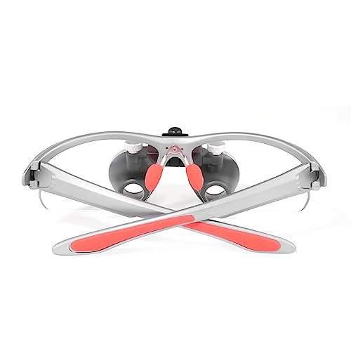 KAWAKUBO 3.5x420 MM Winkel Einstellbare Binokularlupen Lupe Gläser Labor Vergrößerungslupen mit schwarzem Tuch Fall (silbrig)