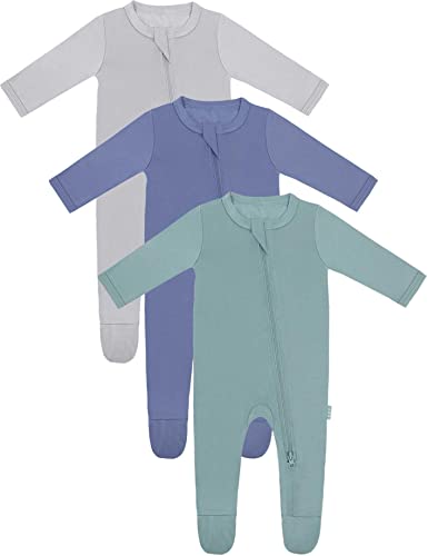 Image of RRP Unisex Baby Footies Pajamas,Rayon Derived From Bamboo,Buttery Soft Sleep 'N Play PJs,2-Way Zipper Closure,0-18 Months