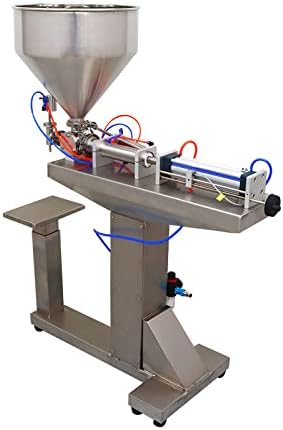 Miniatura 2 de HayWHNKN Máquina de llenado de pasta líquida neumática semiautomática de llenado de pistón horizontal con pie (1.0-10.1fl oz)