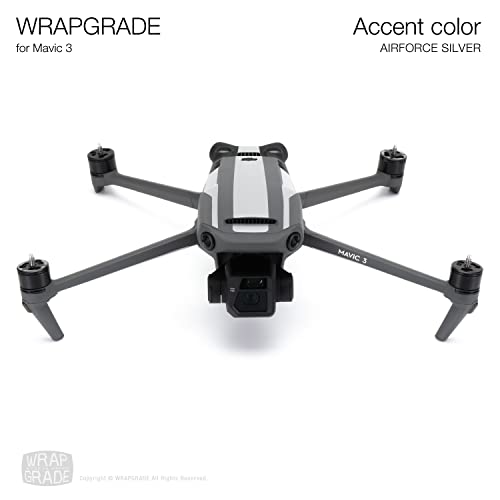Image of WRAPGRADE Partial Skin Stickers for DJI Mavic 3 / Mavic 3 Classic Accent Color (AIRFORCE SILVER)