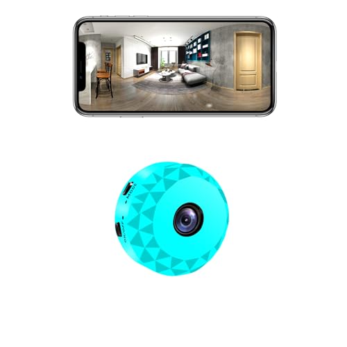 qoiq Mini Camara Espia Oculta 1080P HD WiFi Camaras de Vigilancia sin Cables Camara Seguridad Vigilancia Cámara Espía para Ver En El Movil Interior Spy CAM con Detección de Movimiento (Aqua)